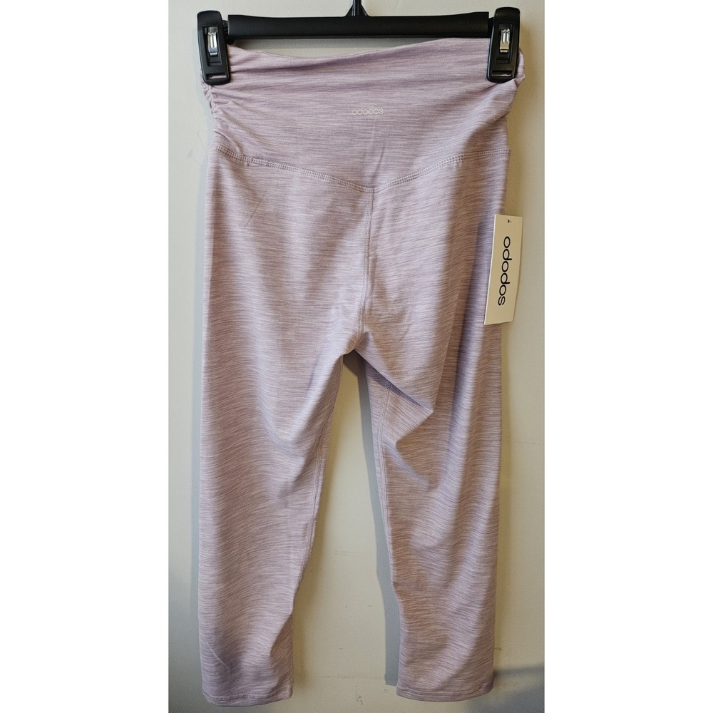 ODODOS XS High Waist Crossover Capri‎ Leggings Mauve Heather Stretch Athletic - Picture 2 of 10